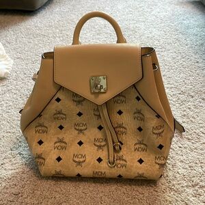 MCM small designer leather backpack